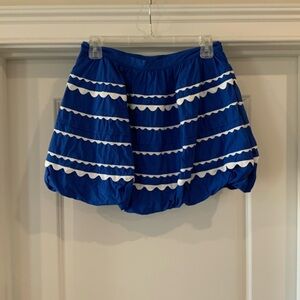 Peach and Love Blue and White Women's Bubble Hem Skirt